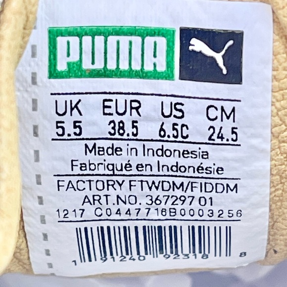 Puma Suede ‘50th Anniversary’ Gold Leather Sneakers 367297 Kids Juniors Sz 6.5c - Picture 13 of 14